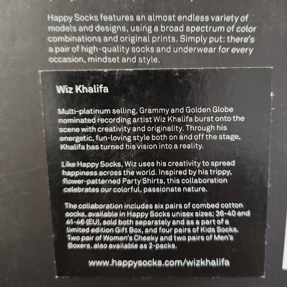 Wiz Khalifa Happy Socks Gift Box Set of 3 Socks Bundle Sock Size: 9-11 NWT - Picture 9 of 10